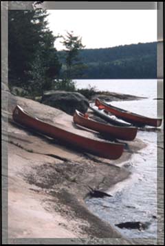 Canoes on a Lake